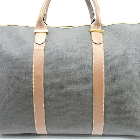 Authentic dunhill Boston Bag Herringbone PVC Leather Used - Picture 2 of 8